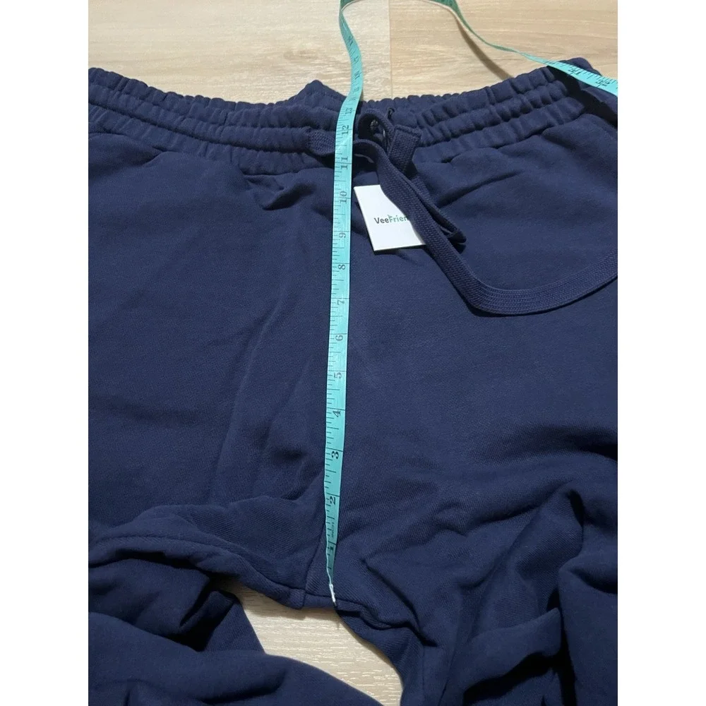 VeeFriends Size XL Classic‎ Logo Sweatpants Navy Blue Spellout Black Cat